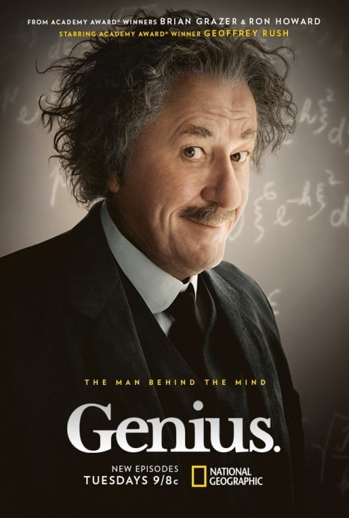 Plagát na prvú sériu seriálu Genius, ktorá sa zaoberala životom Alberta Einsteina