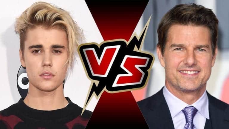 Tom Cruise vs Justin Bieber
